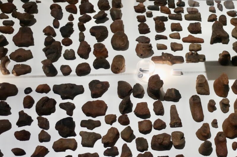 釈迦堂遺跡から発掘されたたくさんの土偶の欠片